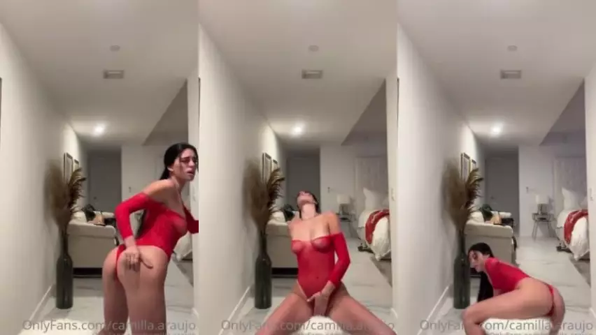 Camilla Araujo Red Bodysuit Masturbation Through Panties Video Leaked